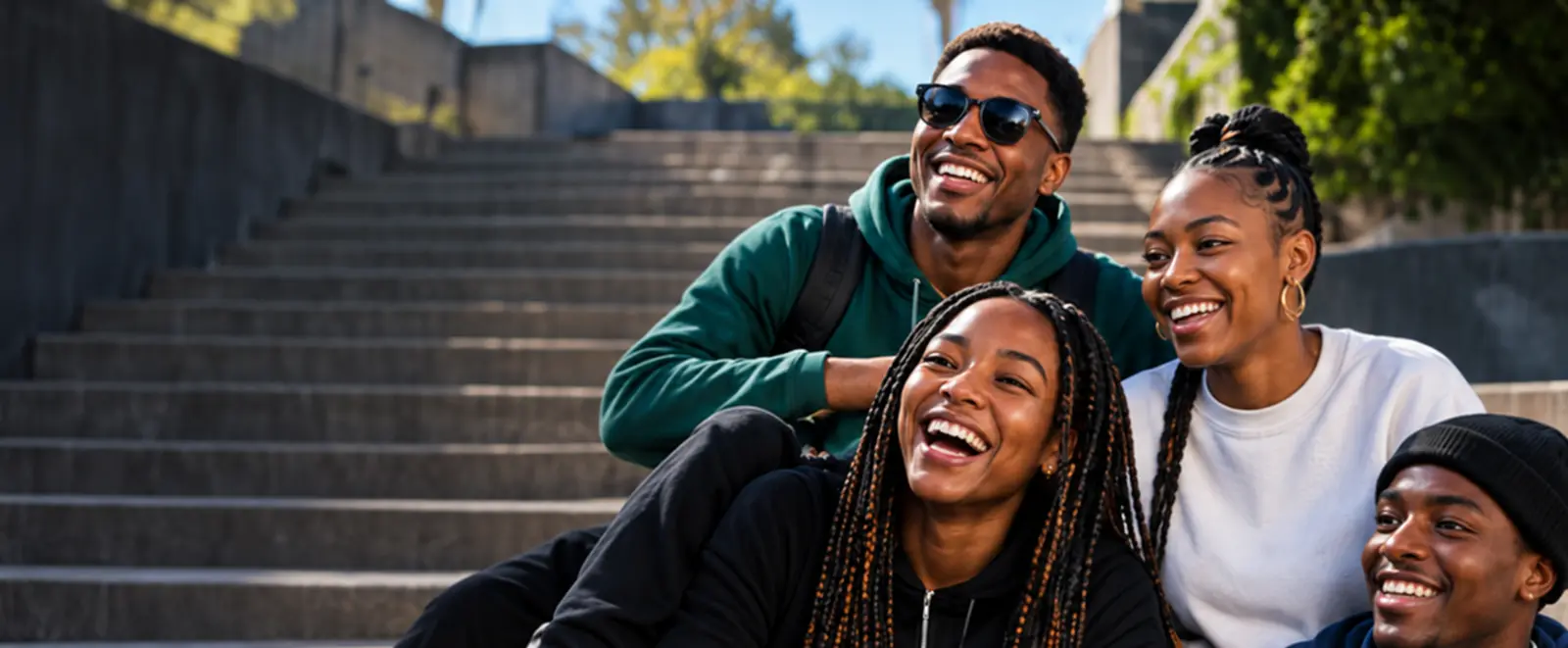 South African students smiling together